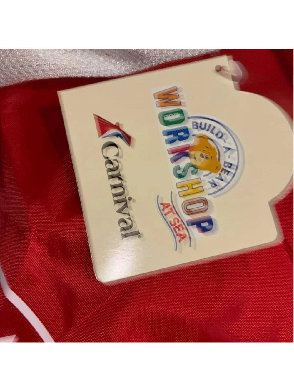Girls Build-A-Bear Workshop at Sea Carnival Drawstring Bag One Size Red NWT